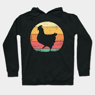 Retro Vintage Sunset Standing Chicken Hoodie